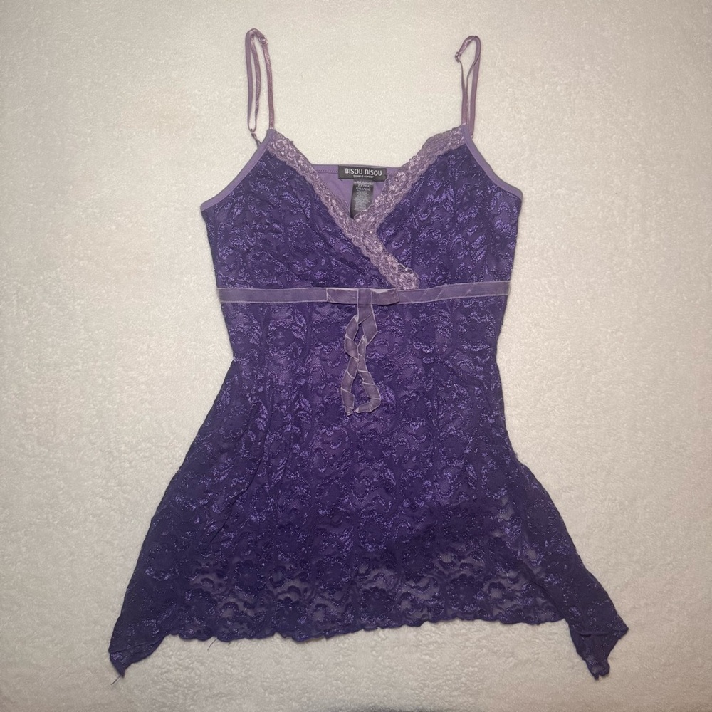 Vintage 00s Purple Lace Fairy Cami Tank Top - Picture 3 of 8